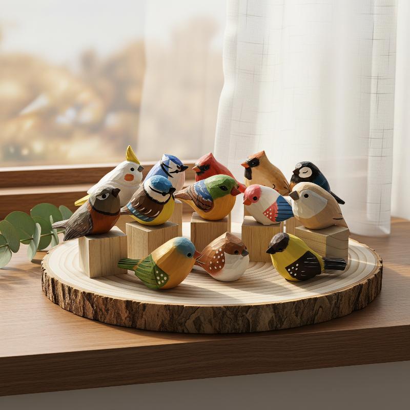 Kawaii Hand Carved Wooden Bird - Vintage Collectibles Store ulasan dan harga