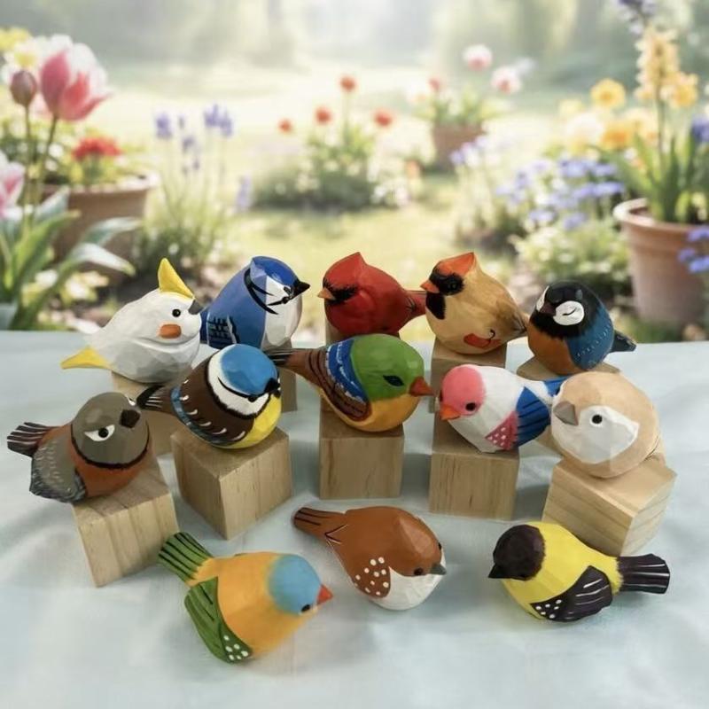 Kawaii Hand Carved Wooden Bird - Vintage Collectibles Store ulasan dan harga
