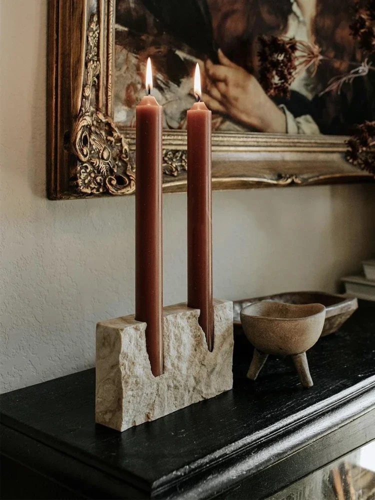 2 Holes Marble Candlestick Hol - Collectible Vintage Matches ulasan dan harga